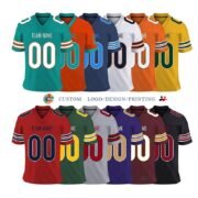 Factory Wholesale Men's American Football Jerseys Custom Stitched Patch Embroidery Short Sleeve Shirts and Shorts - Image 3