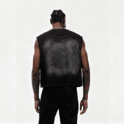 Custom 100% Cotton High Quality Street Retro Washed Distressed Vests Sleeveless t Shirts Boxy Crew Neck Printed Vests for Men - Image 3