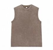 OEM Customized Men's Streetwear Blank Vest High Quality Breathable Vintage Washed Cotton  Muscle Tank Tops XL for Gym Plain