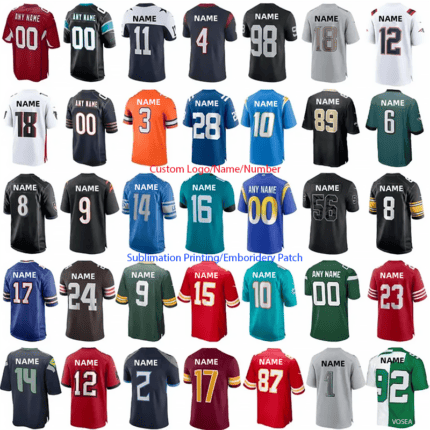 Factory Wholesale Men's American Football Jerseys Custom Stitched Patch Embroidery Short Sleeve Shirts and Shorts